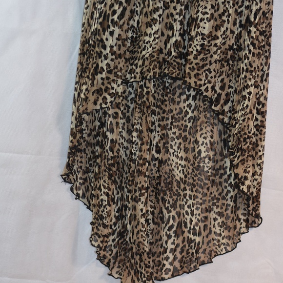 Strapless Animal Print Pleated Dress SZ S Marquis - Picture 5 of 6